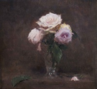 "Study of Three Roses", Oil on linen, 35 x 40 cm, 2023 Elizabeth Ralph-Smith, Study of Three Roses, Oil on linen, 35 x 40cm, 2023
