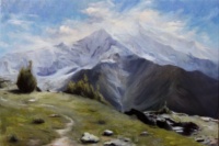 "A Portrait of Rakaposhi Mountain", Oil on canvas, 150 x 100 cm, 2023 Saara Knapp, "A Portrait of Rakaposhi Mountain", Oil on canvas, 150 x 100 cm, 2023