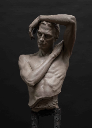 Avi Yosfan, Advanced Sculpture, Third Year, Portrait with hands_2