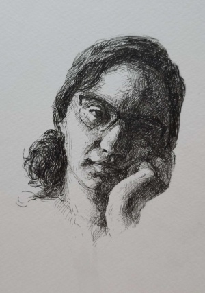 Amit Eda, Exhaustion, Pen on paper, 15 × 11 cm, 2025
