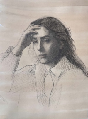 Elizabeth Ralph-Smith, Self Portrait, Mixed media on paper, 46 x 60 cm, 2025