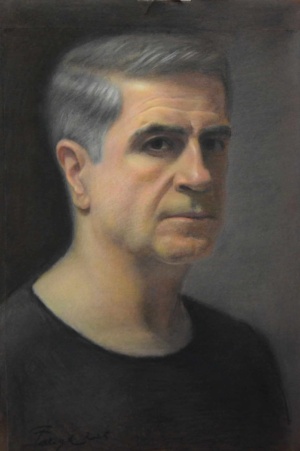 Farigh Ghaderi, The effects of time’s passage, Pastel on Canson Mi Teintes paper, 47 x 33 cm (life size), 2025