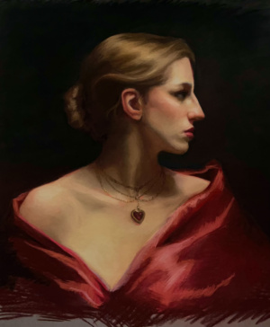 Fleur Stebis, Self-portrait, Pastels, 50 x 65 cm, 2025