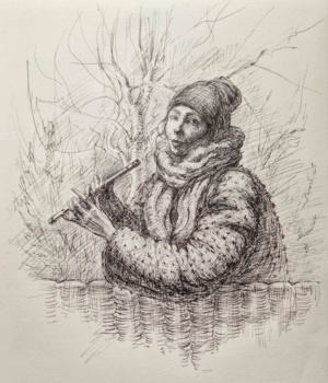 Lana Svirezheva, My 31st Winter, Ink on Paper, 27,5 x 24 cm, 2025