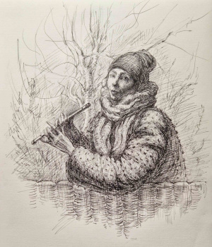Lana Svirezheva, My 31st Winter, Ink on Paper, 27,5 x 24 cm, 2025