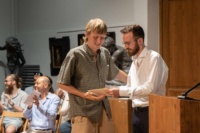 Intermediate Program student Valentine King recieves an award for best Cast Painting from Program Director, Toby Neve Intermediate Program student Valentine King recieves an award for best Cast Painting from Program Director, Toby Neve