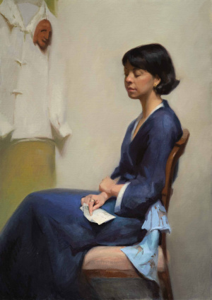 Andrea Kirlieva, Advanced Painting, Third Year, Final project, Portrait with hands