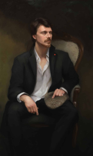 Caitlin Bludgus, Advanced Painting, Third Year, Final project, Portrait with hands