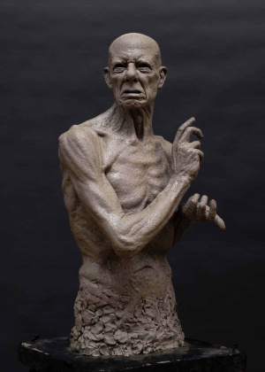 Quinn Boothe, Advanced Sculpture, Third Year, Portrait with hands