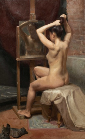 Graduate in Residence 2023-24<br>"The Model in the Studio", Oil on canvas, 70 x 115 cm