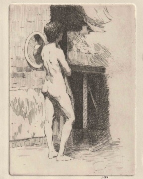 Graduate in Residence 2024-25<br>"Model in Studio", Etching, 15 x 20 cm