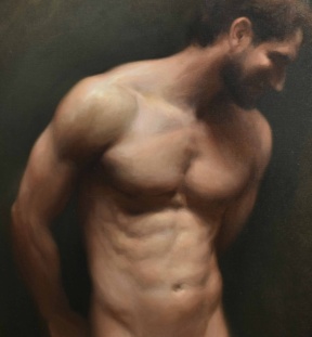 Graduate in Residence 2018-19<br>"Torso study of Leo", Oil on canvas, 70 x 65 cm