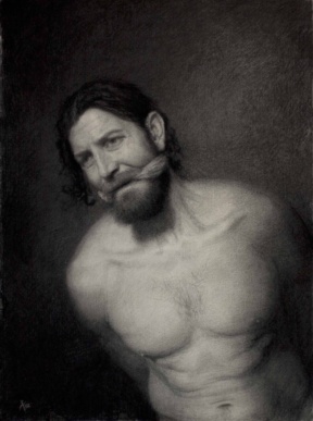 Graduate in Residence 2011-12<br>"Self-portrait study", Charcoal on paper, 67 x 50 cm