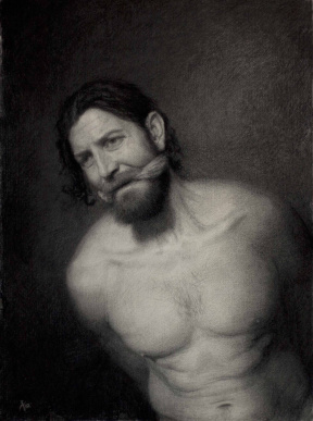 Graduate in Residence 2011-12<br>"Self-portrait study", Charcoal on paper, 67 x 50 cm
